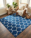 Trellis Mosaic Collection Area Rug -  Pergolatown (Navy Blue) Square Navy Blue  lifestyle 85