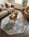 Seville Stripes Collection Area Rug -  Cordoba (Blue) Octagon Blue  lifestyle 65