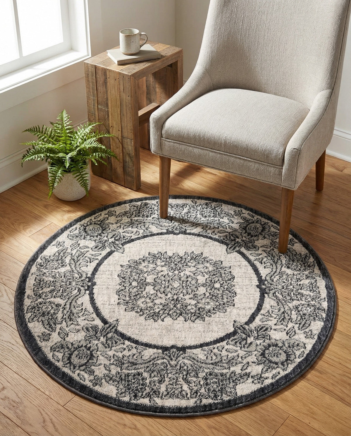 Heritage Harbor Collection Area Rug -  Seabreeze Round Ivory  lifestyle 165