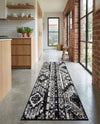 Cascade Range Collection Area Rug - Hood (Black and White) Runner Black and White  lifestyle 30