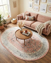 Adriana Terrace Collection Area Rug - Capri (Rose) Oval Rose  lifestyle 36