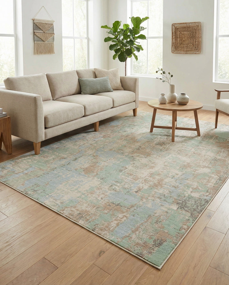 Lagoon Oasis Collection Area Rug -  Seagrass Rectangle Teal  lifestyle 42