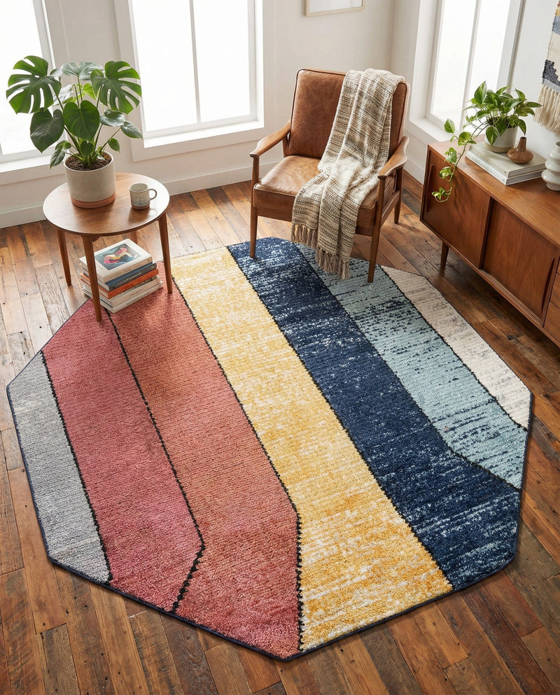Marrakech Mosaic Collection Area Rug -  Agadir Octagon Multi  lifestyle 50