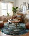 Sedona Vista Collection Area Rug -  Yucca Round Blue  lifestyle 71