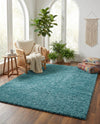 Cozy Comfort Shag Collection Area Rug - Haven (Turquoise) Rectangle Turquoise  lifestyle 22