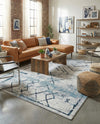 Aegean Elegance Washables Collection Area Rug - Santorini Rectangle Ivory Gray  lifestyle 23