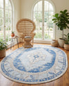 Savannah Series Collection Area Rug -  Augusta (Sky blue) Oval Sky blue  lifestyle 33
