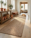 Highland Woven Jute Collection Area Rug - Glenmore (Light Brown) Runner Light Brown  lifestyle 47