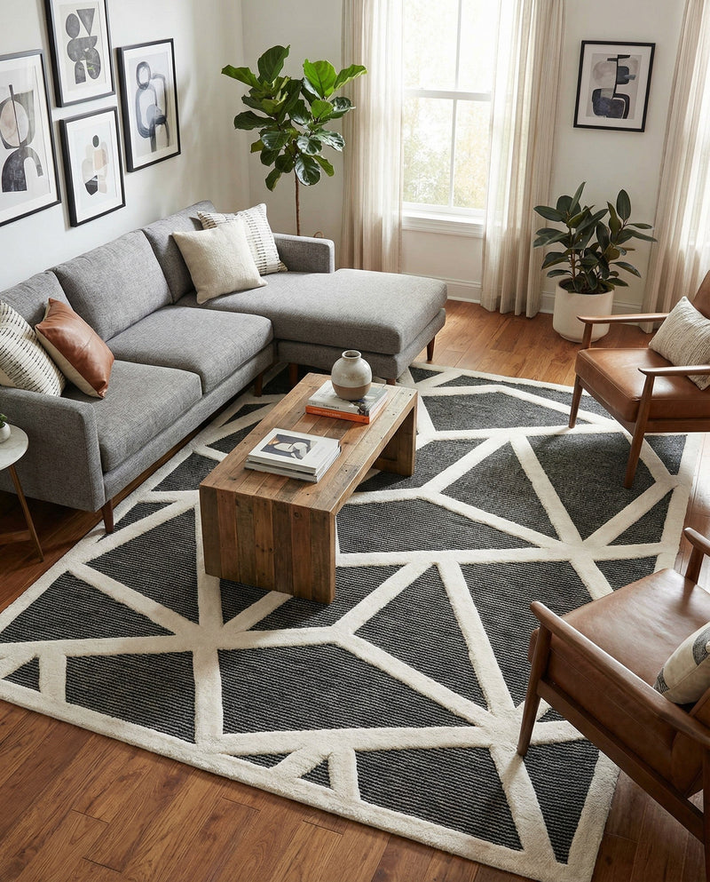 Monochrome Collection Area Rug -  Onyx Rectangle Gray  lifestyle 4