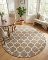 Lattice Gardens Collection Area Rug -  Bloomfield (Light Brown) Round Light Brown  lifestyle 64