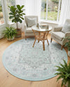 Savannah Series Collection Area Rug - Charleston (Mint) Round Mint  lifestyle 49