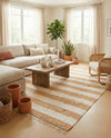 Tassel Trail Collection Area Rug - Pathway (Beige) Rectangle Beige  lifestyle 11