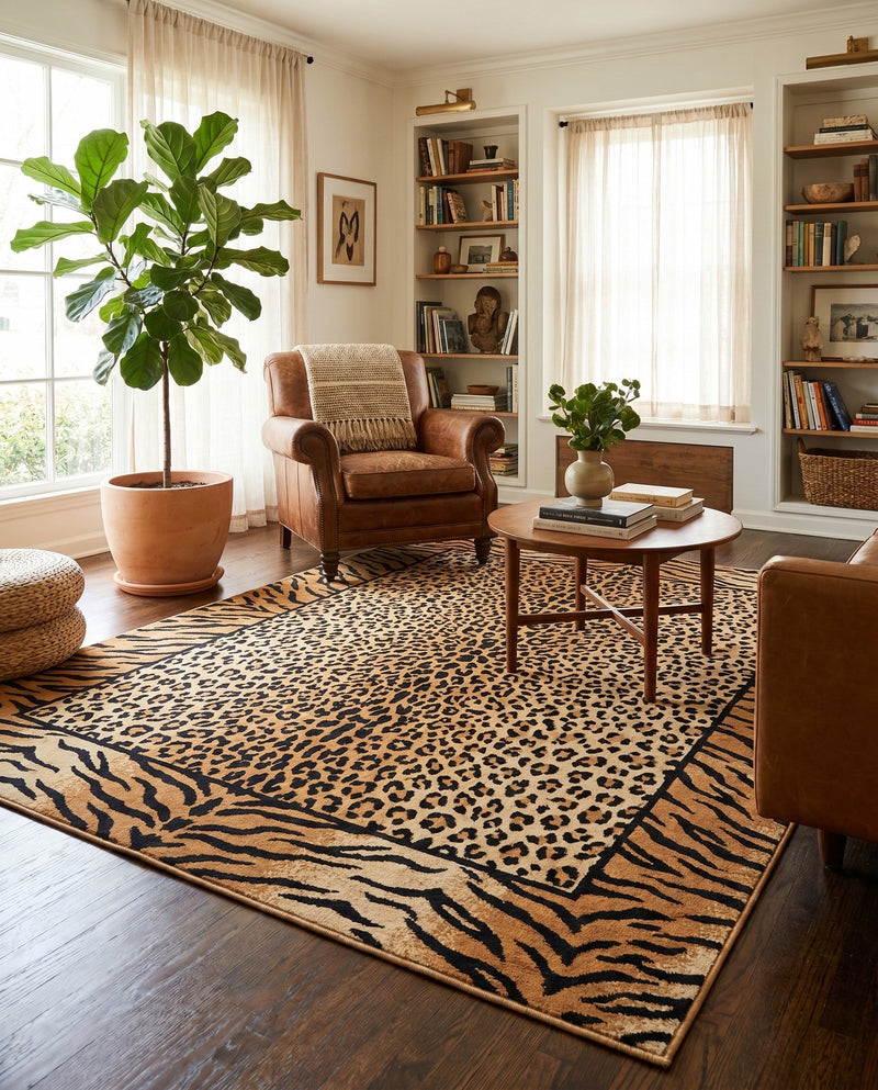 Savannah Sojourn Collection Area Rug -  Chobe Rectangle Light Brown  lifestyle 5