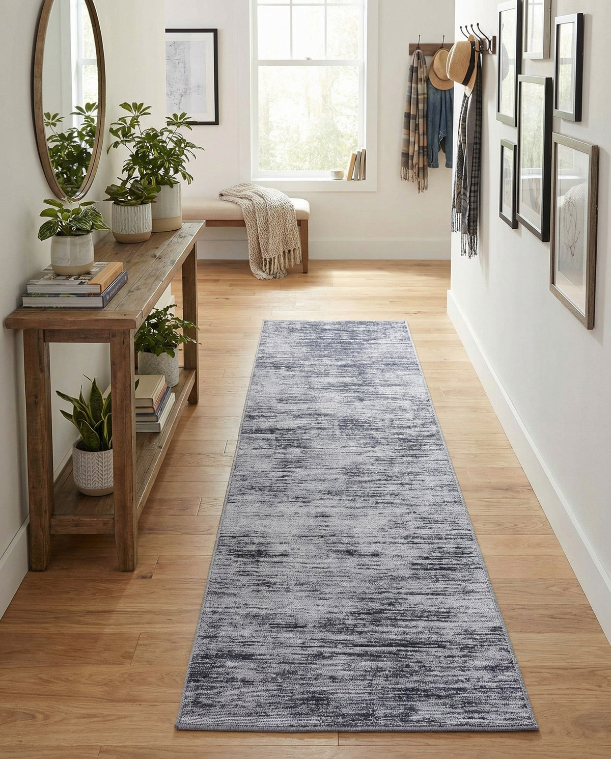 Sahara Essence Collection Area Rug - Oasis (Gray) Runner Gray  lifestyle 83