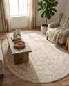 Cambridge Classics Collection Area Rug - Trinity (Beige) Oval Beige  lifestyle 37