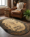 Bistro Lounge Collection Area Rug -  Affogato Oval Beige  lifestyle 55