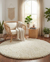 Eternal Plush Oasis Collection Area Rug -  Tranquility (Pearl) Round Pearl  lifestyle 61