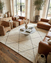 Zouina Berber Wool Collection Area Rug - Atlas Rectangle Ivory and Black  lifestyle 7