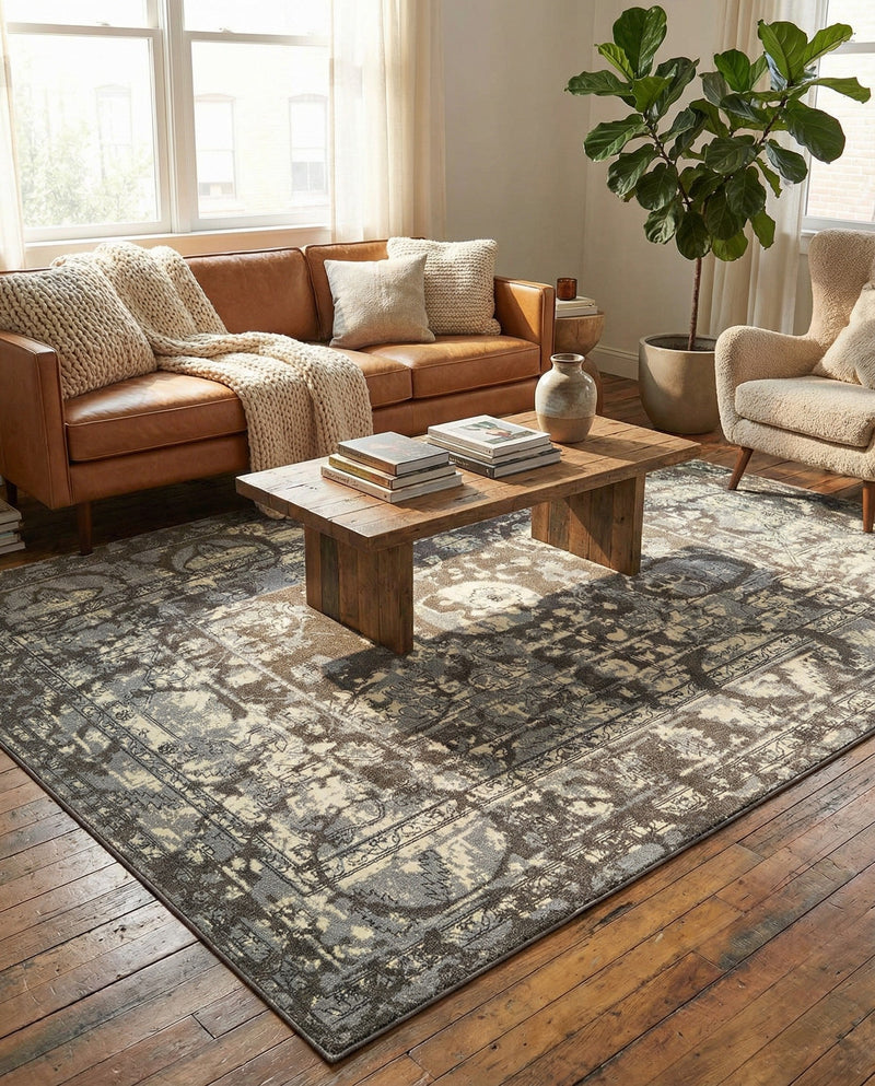 Horizon Collection Area Rug -  Zenith Rectangle Gray  lifestyle 59