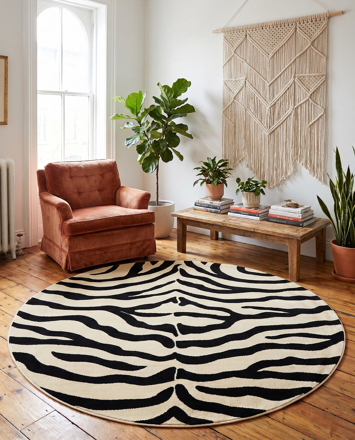 Savannah Sojourn Collection Area Rug -  Kilimanjaro Round Cream  lifestyle 83