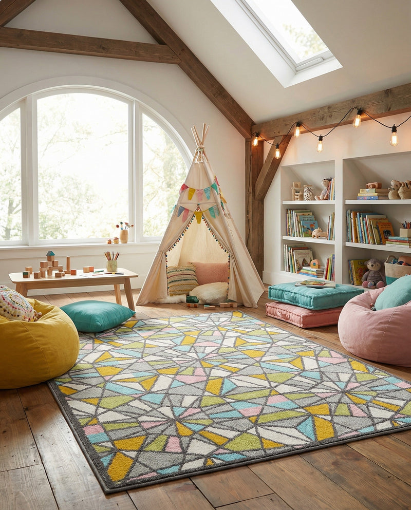 Wonder Tykes Collection Area Rug -  Chromatic Rectangle Multi  lifestyle 5