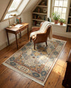 Persian Elegance Collection Area Rug -  Kashan Rectangle Ivory  lifestyle 9