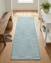 Seaside Stripes Collection Area Rug - Cabana (Light Aqua) Runner Light Aqua  lifestyle 41