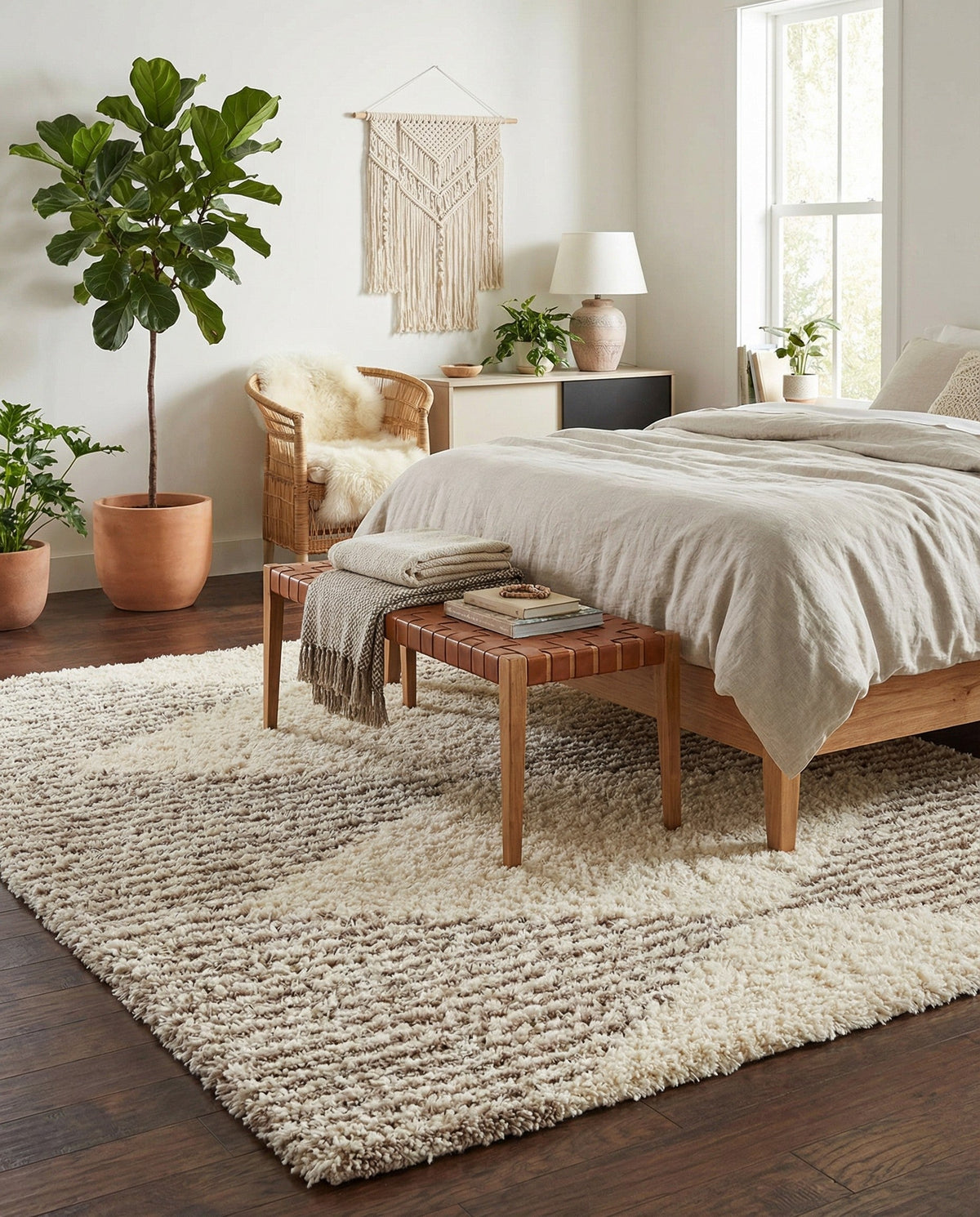 Eternal Plush Oasis Collection Area Rug -  Bliss Square Pearl and Khaki  lifestyle 107