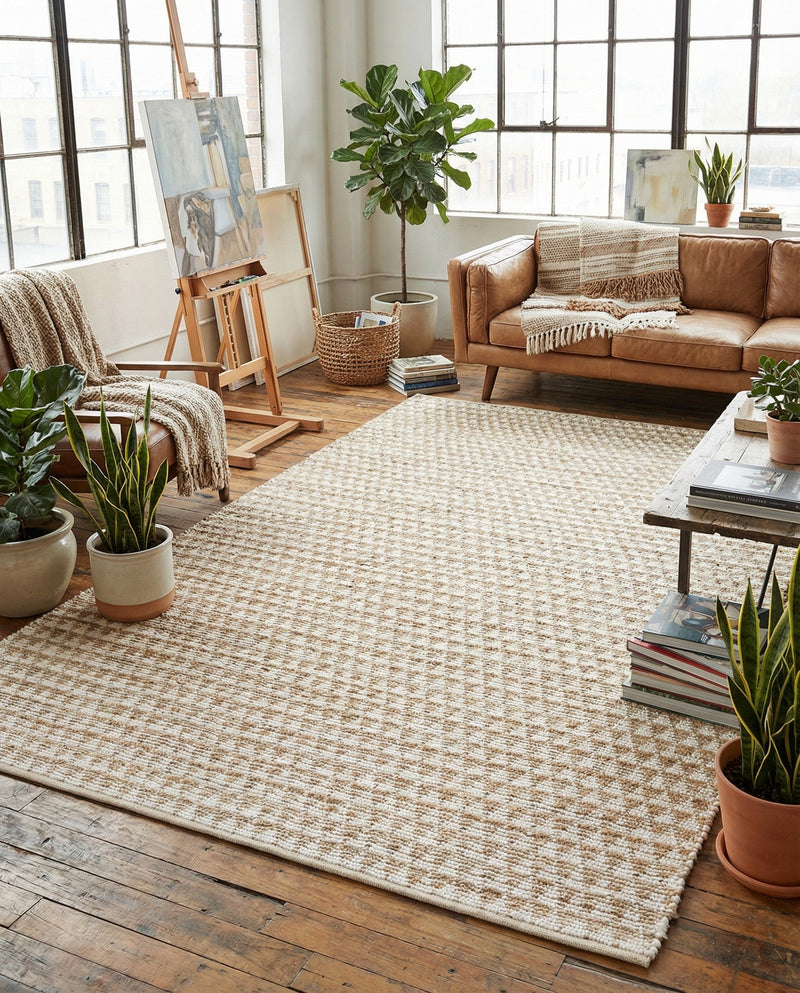 Osian Looms Collection Area Rug - Mumbai Rectangle White  lifestyle 22