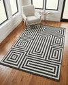 Urban Terrace Collection Area Rug -  Flatiron Rectangle Black and White  lifestyle 37