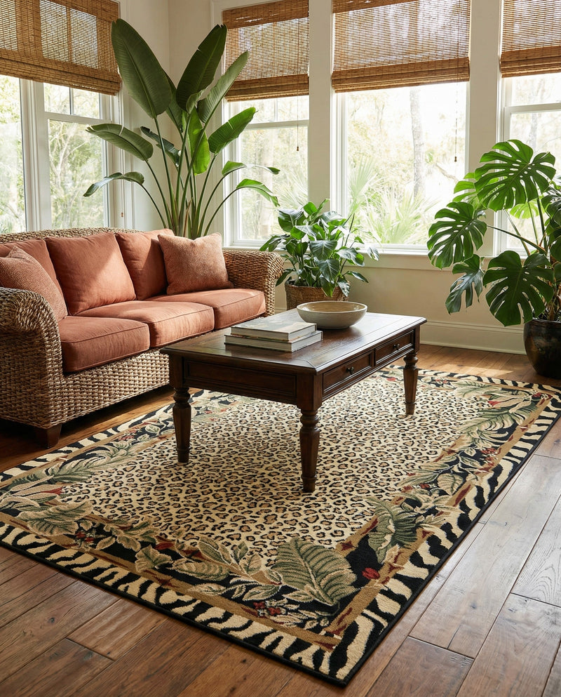 Savannah Sojourn Collection Area Rug -  Moremi Rectangle Cream  lifestyle 14