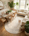 Savannah Soiree Collection Area Rug -  Everglade (White) Oval White  lifestyle 74