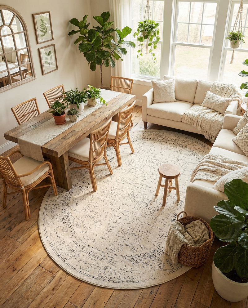 Savannah Soiree Collection Area Rug -  Everglade (White) Oval White  lifestyle 74