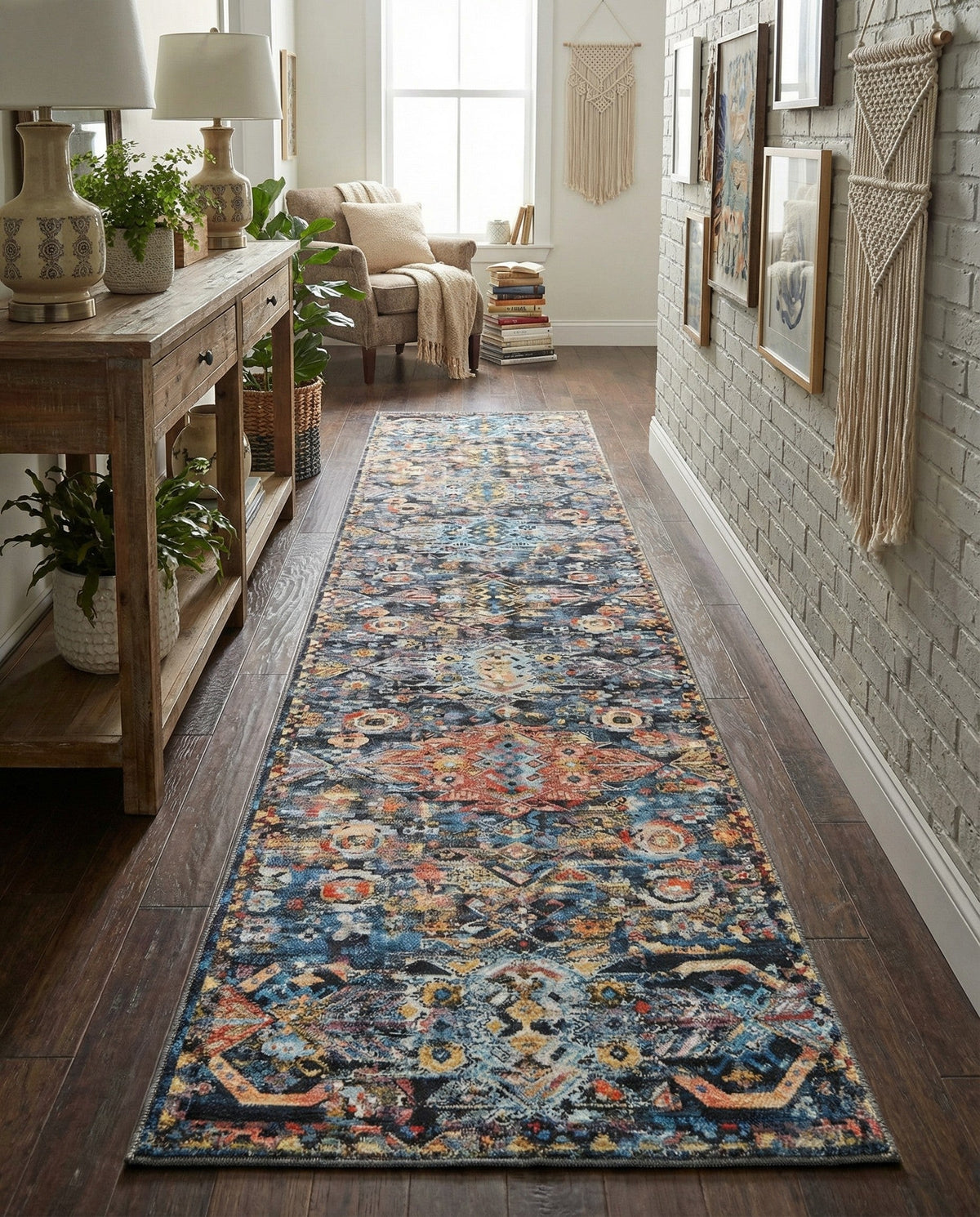 Heritage Elegance Collection Area Rug -  Potala Runner Multi  lifestyle 75