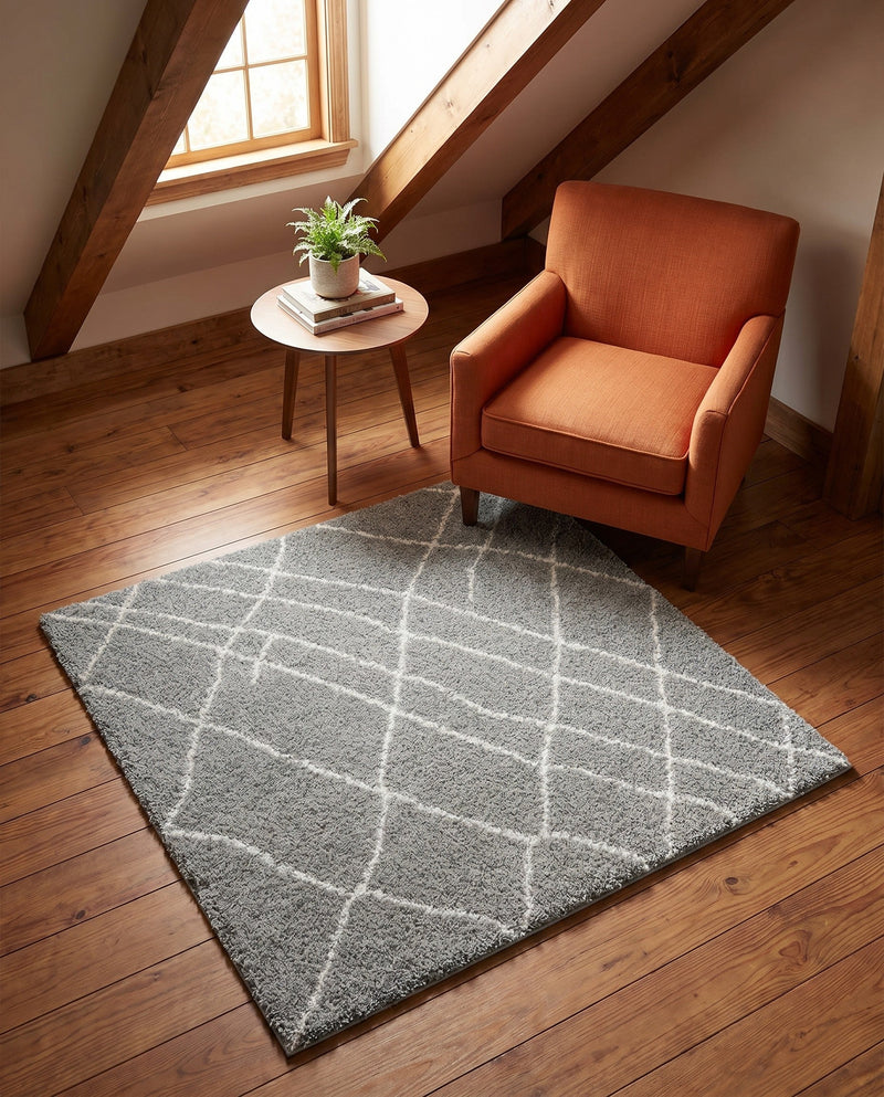 Cozy Haven Shag Collection Area Rug - Serenity (Cloud Gray) Square Cloud Gray  lifestyle 57