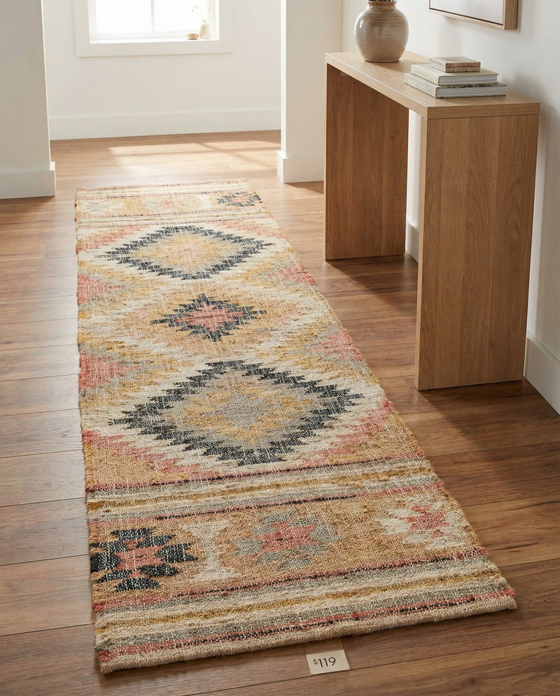 Desert Weave Jute Collection Area Rug - Sahara Runner Multi  lifestyle 53