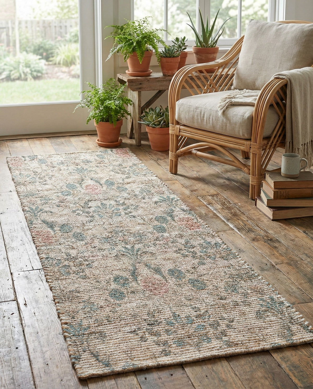 Savannah Threads Collection Area Rug -  Mendocino Runner Ivory  lifestyle 41