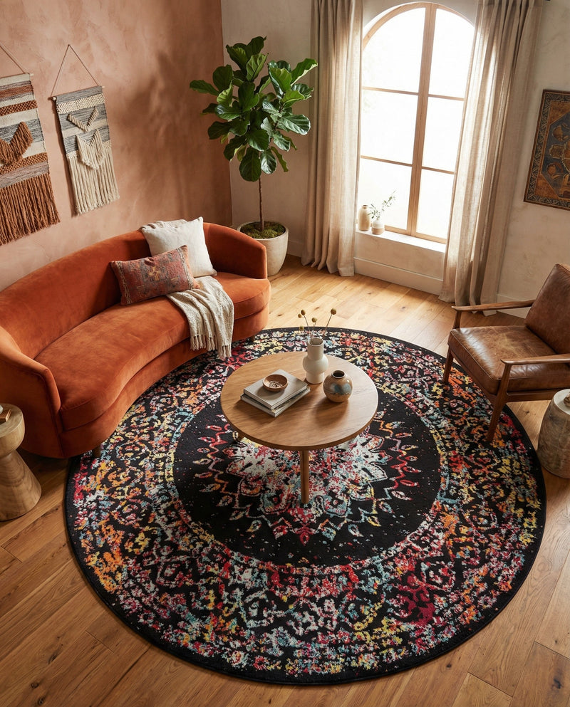 Brighton Terrace Collection Area Rug -  Withdean Round Multi  lifestyle 63