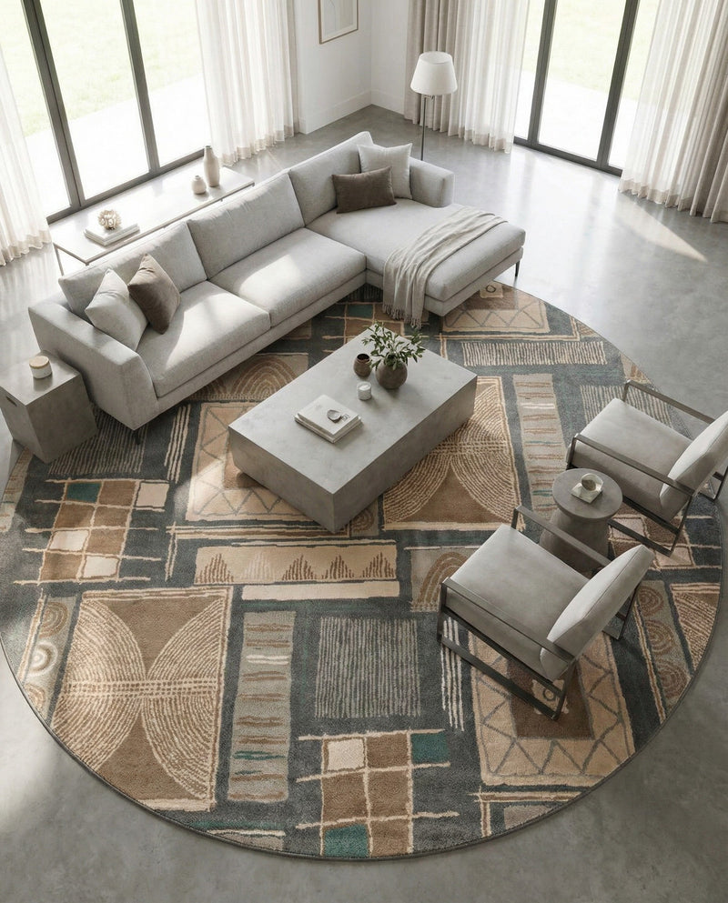 Savannah Sojourn Collection Area Rug -  Tsavo Round Multi  lifestyle 53