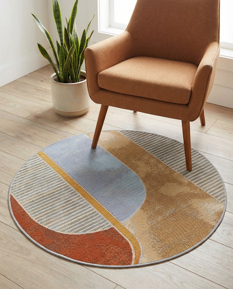 Urban Terrace Collection Area Rug -  Deck Round Multi  lifestyle 53