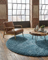 Eternal Plush Oasis Collection Area Rug -  Tranquility (Aegean Blue) Round Aegean Blue  lifestyle 77