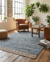 Tulum Trellis Collection Area Rug - Shoreline Rectangle Denim blue  lifestyle 48