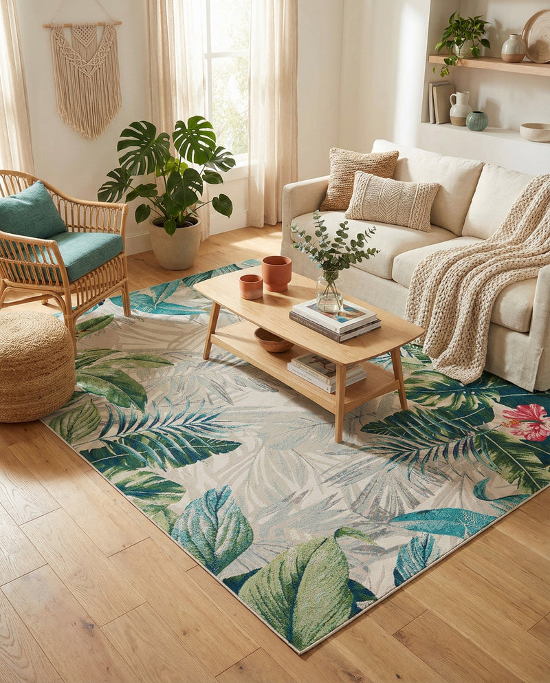 Seaside Blooms Collection Area Rug -  Paradise Rectangle Multi  lifestyle 15