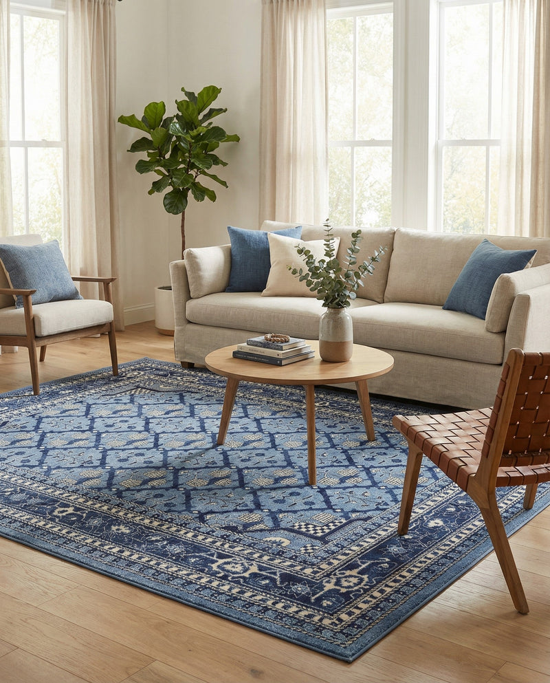Horizon Collection Area Rug -  Aurora Rectangle Blue  lifestyle 24