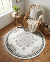 Beverly Grove Collection Area Rug - Melrose (Ivory) Round Ivory  lifestyle 55