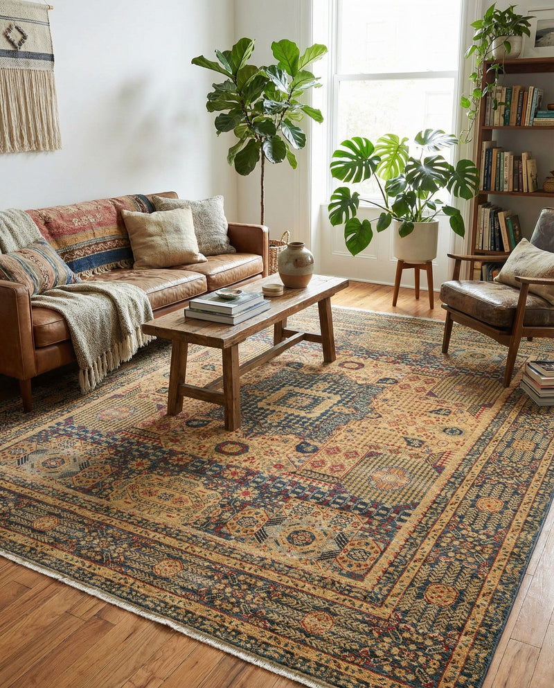 Ottoman Elegance Collection Area Rug - Sultan Rectangle Blue  lifestyle 27