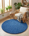 Plush Oasis Collection Area Rug - Serenity (Periwinkle Blue) Round Periwinkle Blue  lifestyle 87