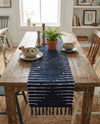 Thar Cotton Collection Area Rug - Jaisalmer (Navy Blue) Table Runner Navy Blue  lifestyle 27