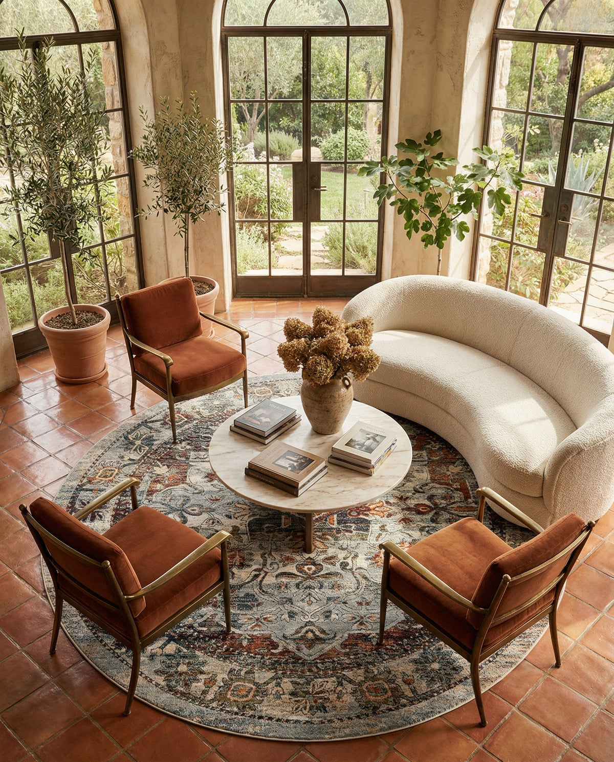 Savannah Soiree Collection Area Rug -  Everglade (Ivory) Round Ivory  lifestyle 85