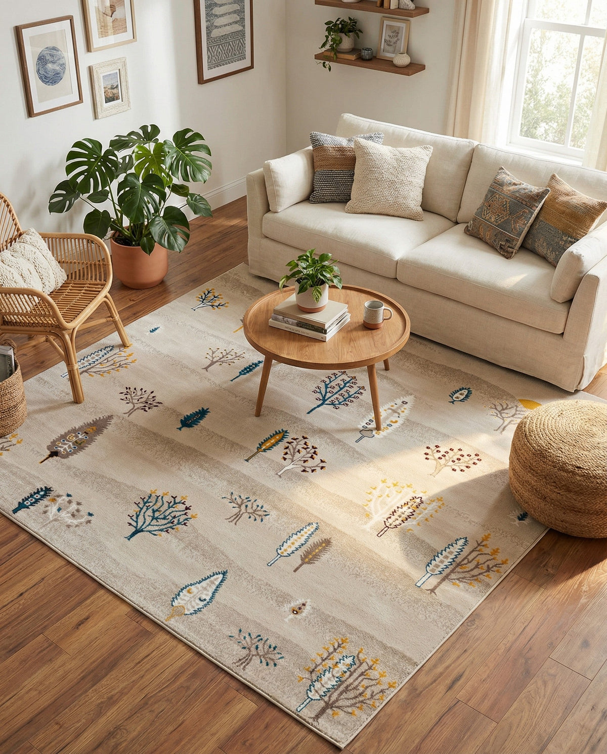 Coastal Haven Collection Area Rug -  Surfside Square Ivory  lifestyle 118